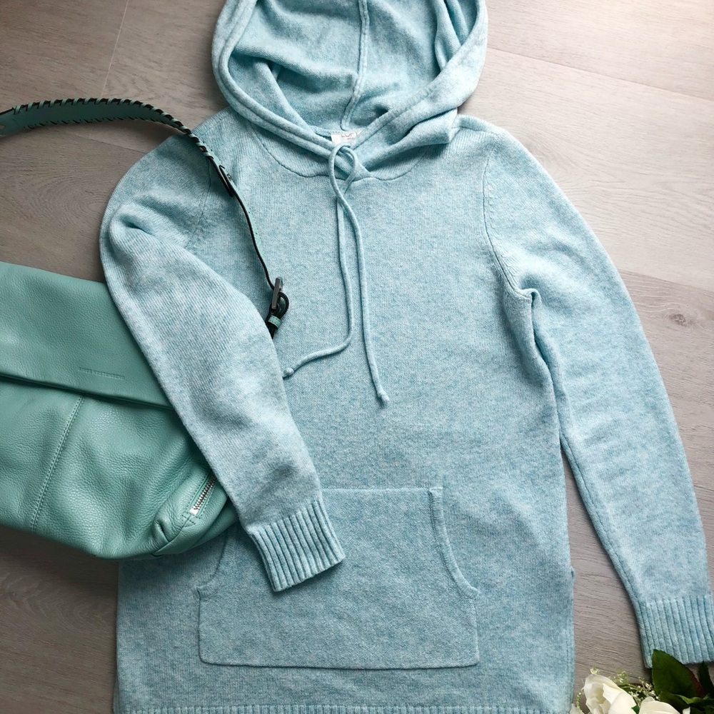 LOFT Light Blue Sweater Hoodie Size Medium
